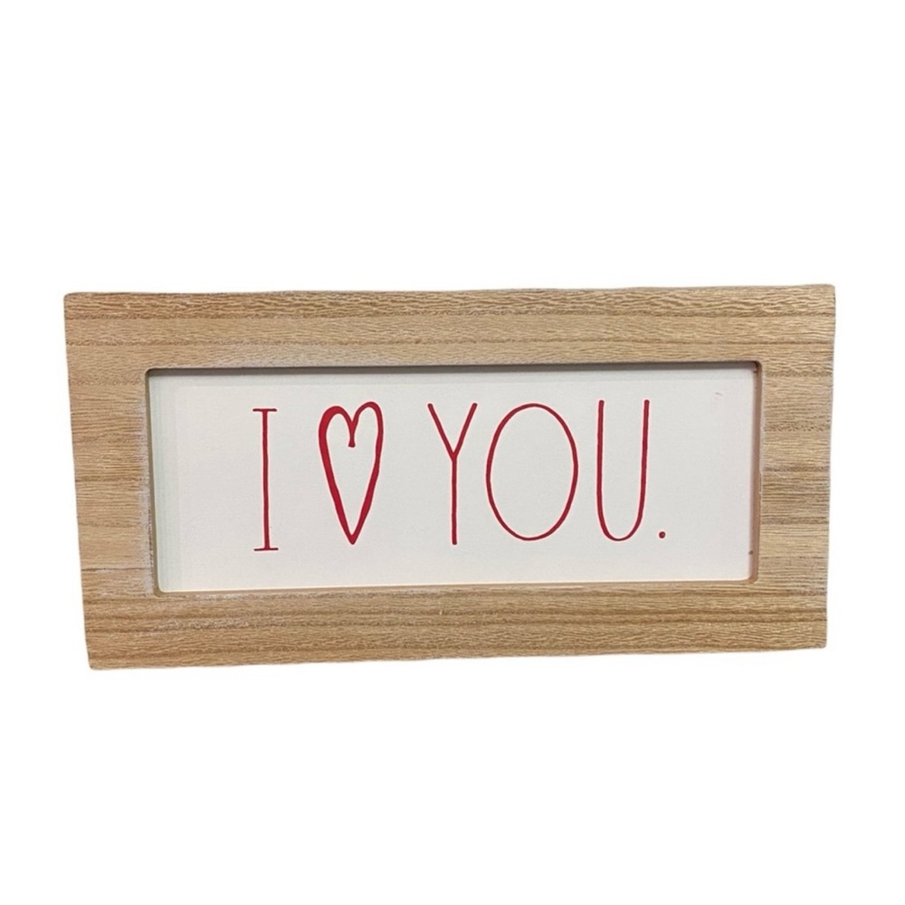 Rae Dunn Framed Wood Decor “I ❤️ YOU